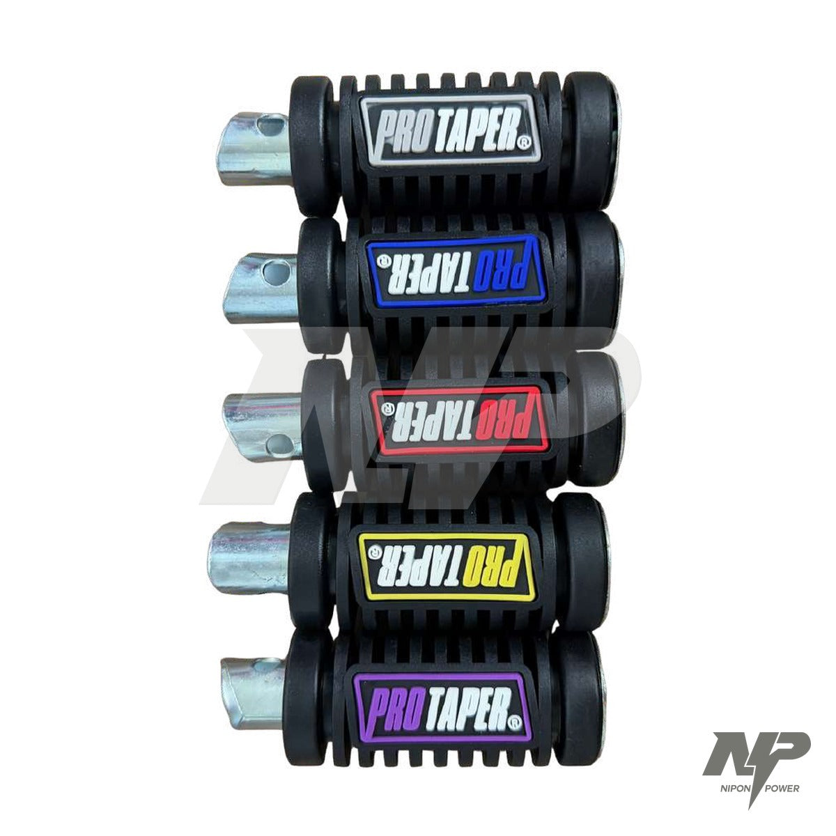 Reposapiés trasero redondo Protaper universal (negro con logo de color)