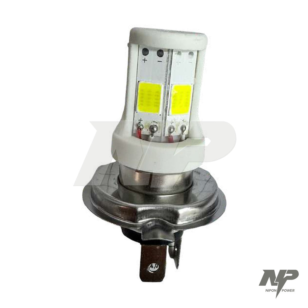 Bombillo LED cerámica H4 4 caras para farola NKD 125 / Pulsar 135 / NS 200 luz blanca 3.000 lm