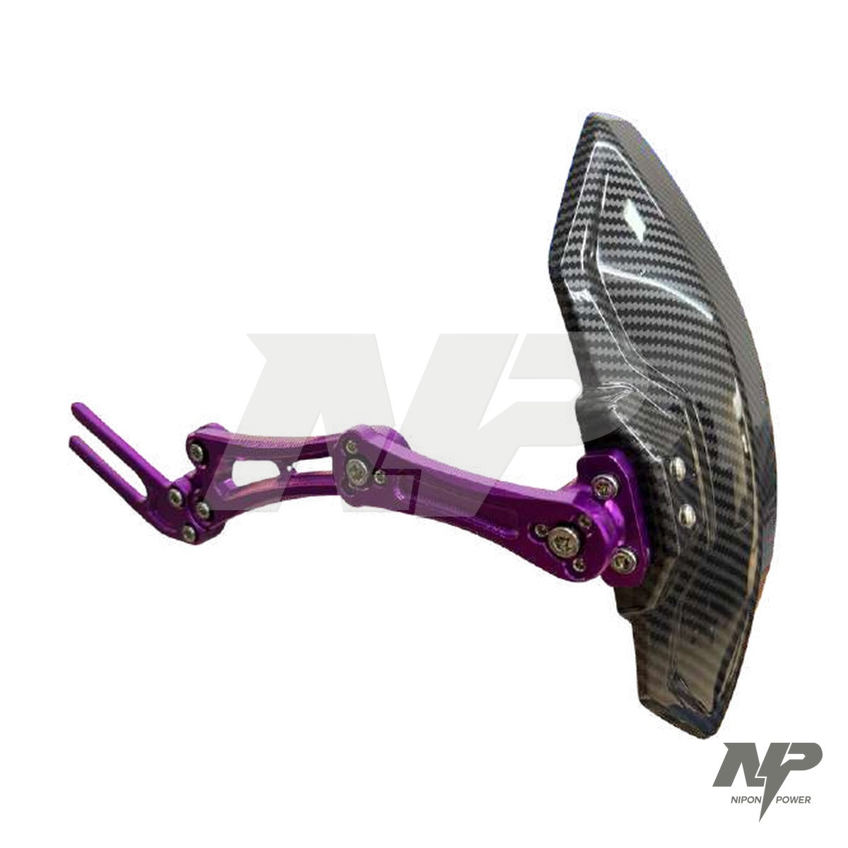 Guardabarros monobrazo en aluminio y fibra de carbono universal (azul, morado)