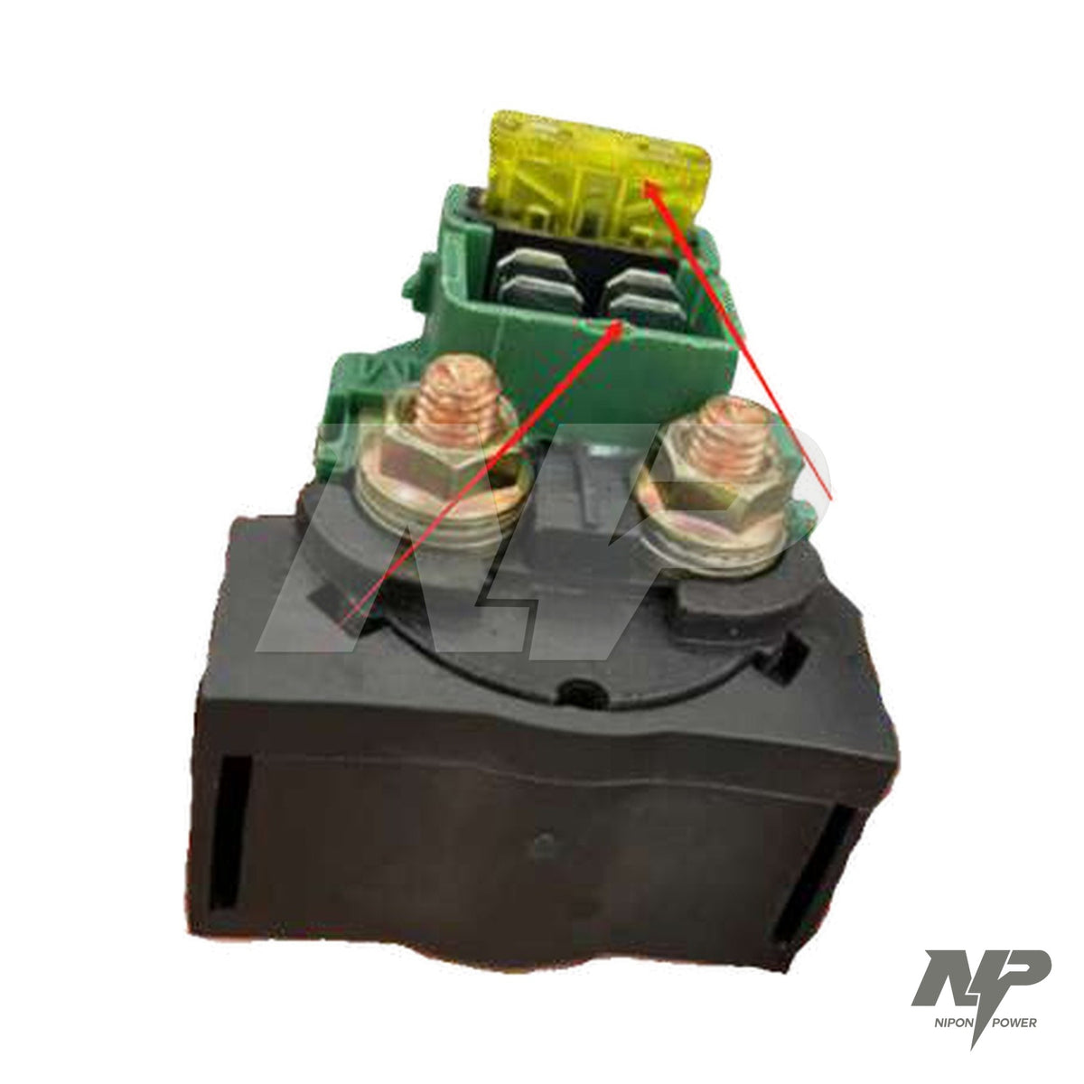 Relé de arranque (marranita) 12 V con fusible incorporado y conector de 4 pines, universal · NP-79