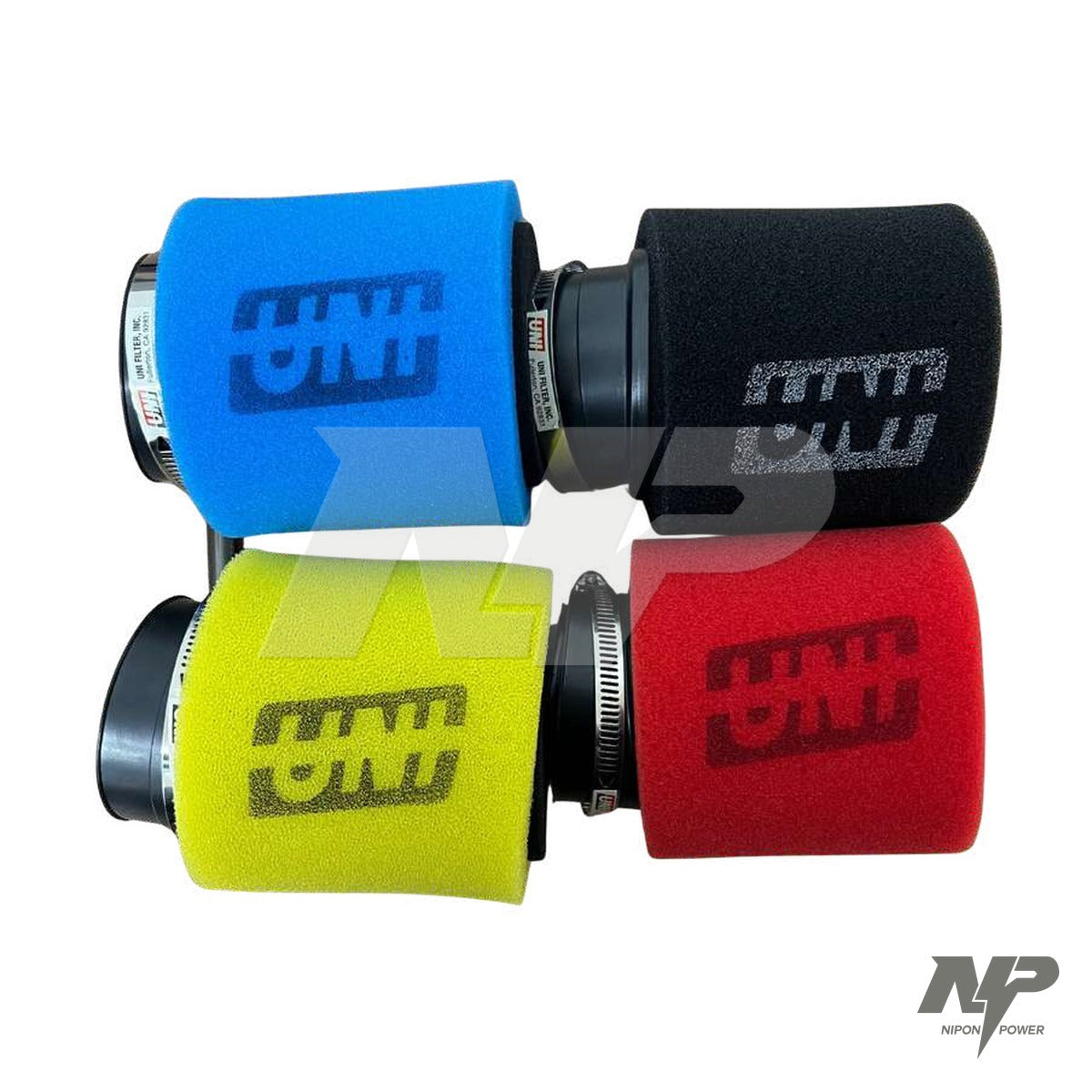 Filtro de aire de alto flujo tipo UNI universal (azul, rojo, negro, amarillo)
