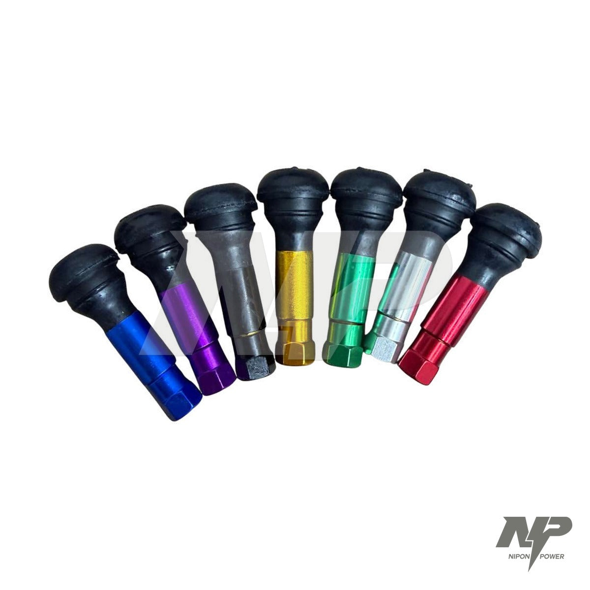 Válvula sellomatic de aluminio encauchetada para rin de moto, 7 colores