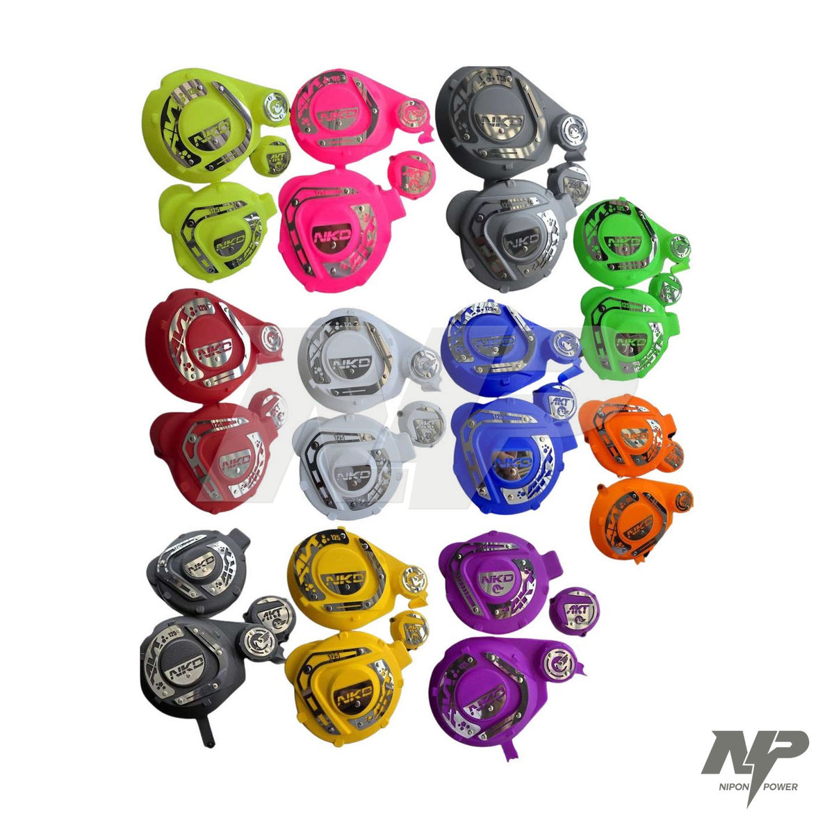 Kit de protectores de tapa clutch y volante AKT NKD 125 con aplique en acero