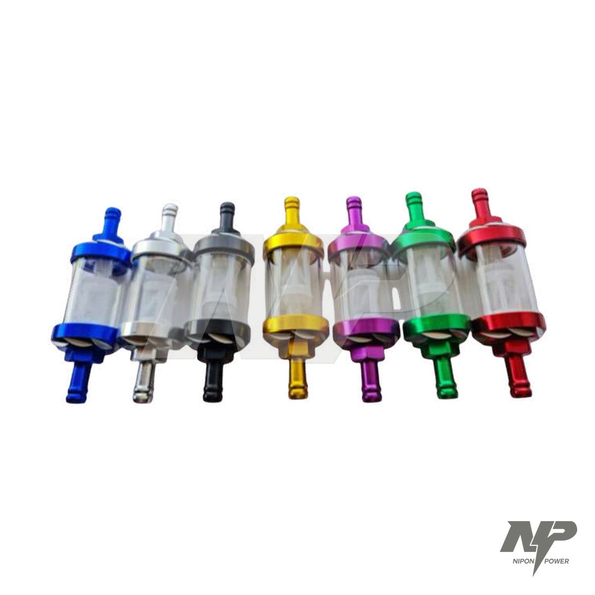 Filtro de gasolina de lujo en aluminio y vidrio universal (7 colores)