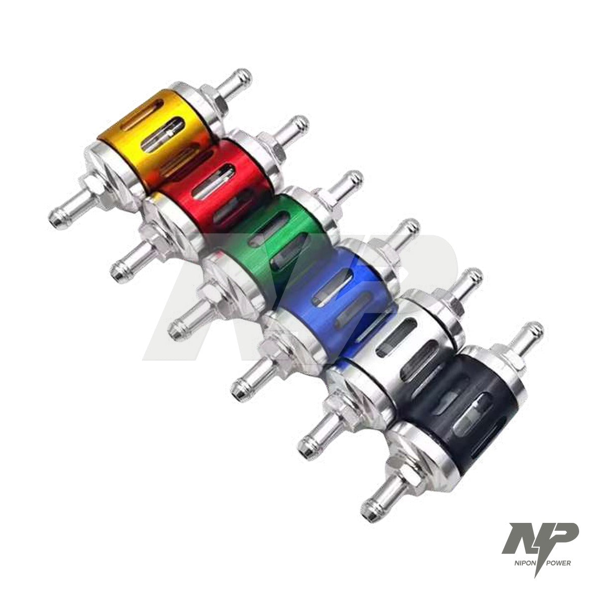 Filtro de gasolina de lujo CNC en aluminio y vidrio universal (7 colores)