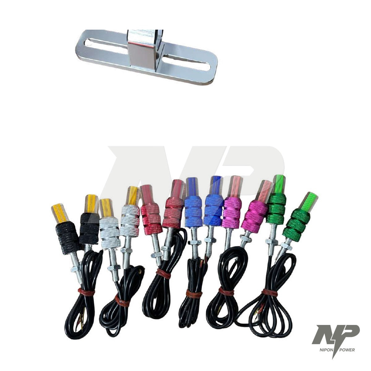 Tornillo de placa con luz LED universal azul, negro, plata, rojo, rosado o verde