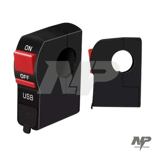 Switch RUN ON/OFF con puerto USB y abrazadera para manubrio, universal