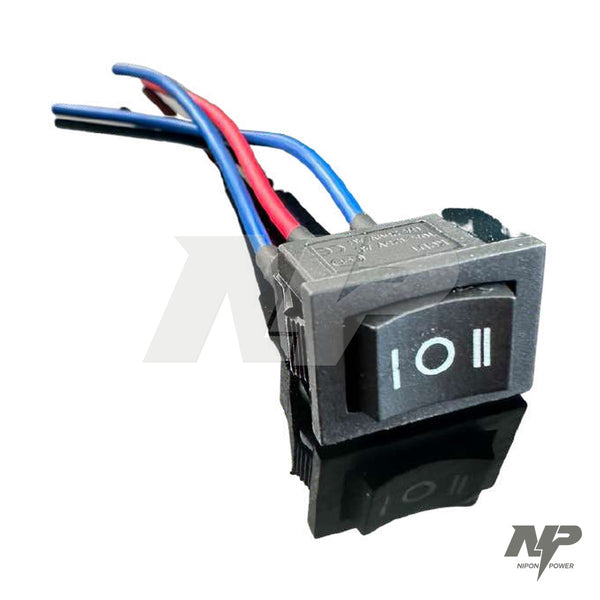 Interruptor basculante de 3 posiciones I-0-II con cables, universal