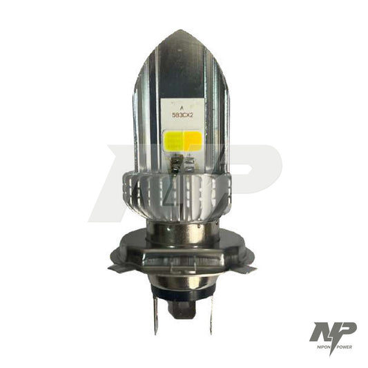 Bombillo LED H4 para farola NKD 125 / Pulsar 135 / NS 200 blanco y amarillo 2.500 lm